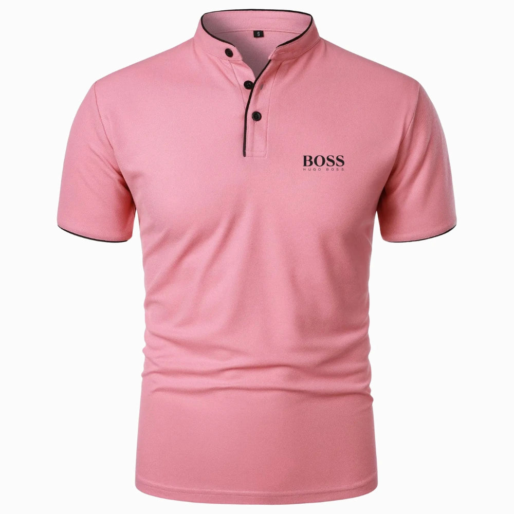 Premium Polo Shirt with Mandarin Collar