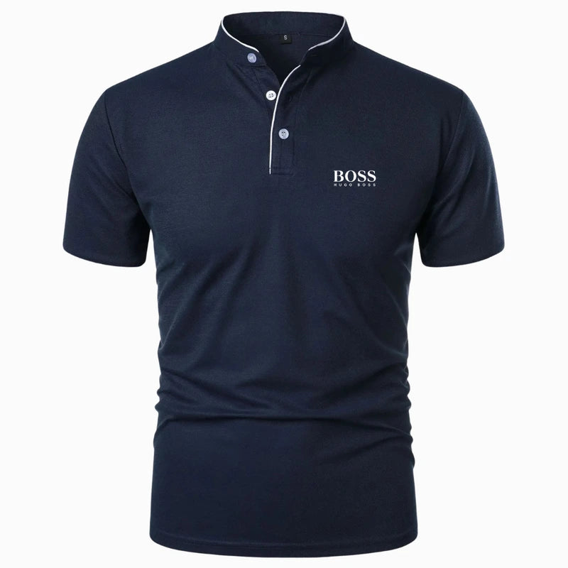 Premium Polo Shirt with Mandarin Collar