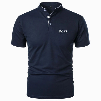 Premium Polo Shirt with Mandarin Collar