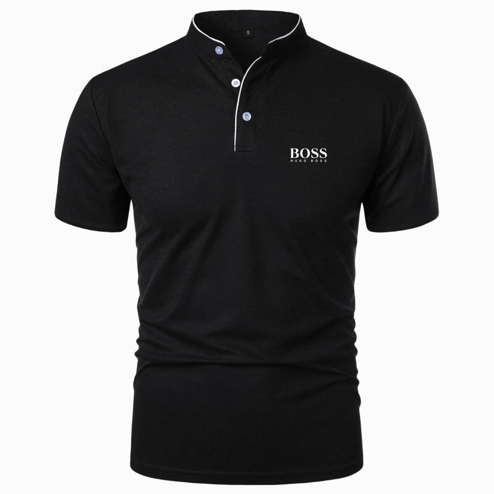 Premium Polo Shirt with Mandarin Collar