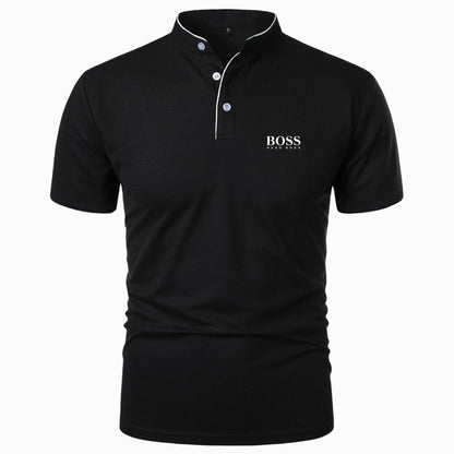 Premium Polo Shirt with Mandarin Collar