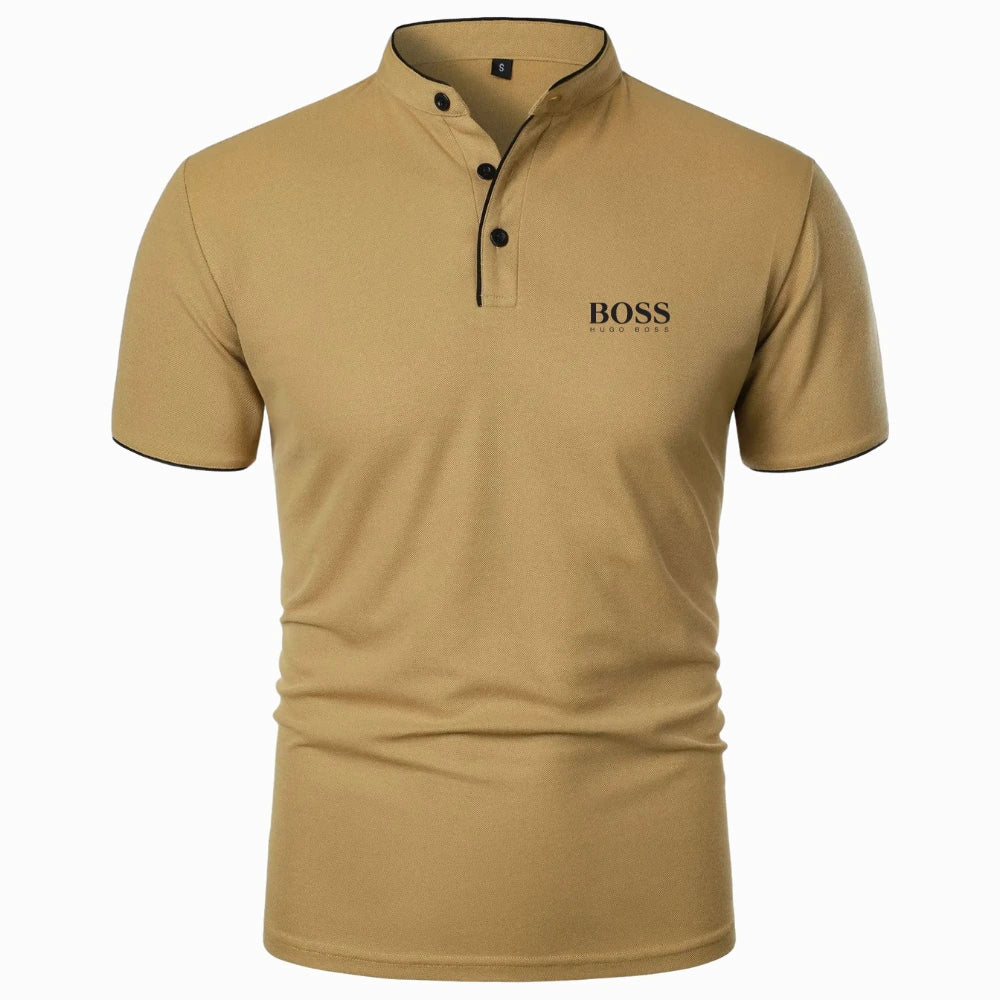 Premium Polo Shirt with Mandarin Collar