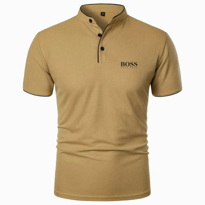 Premium Polo Shirt with Mandarin Collar