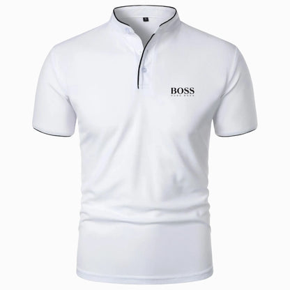 Premium Polo Shirt with Mandarin Collar