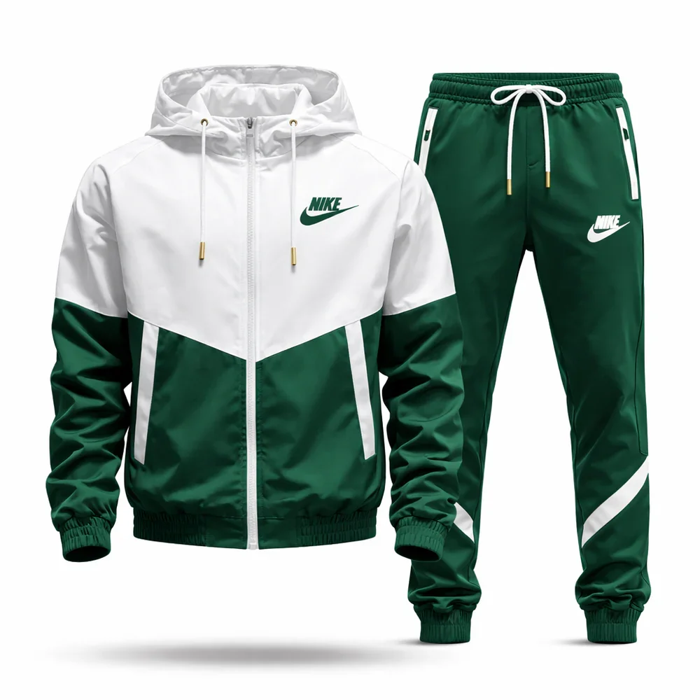 NK-Men's Colorblock Windbreaker Tracksuit Set