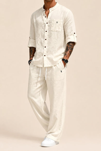 Rl | Linen-Cotton Shirt and Pants Set