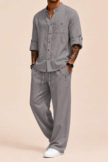 Rl | Linen-Cotton Shirt and Pants Set